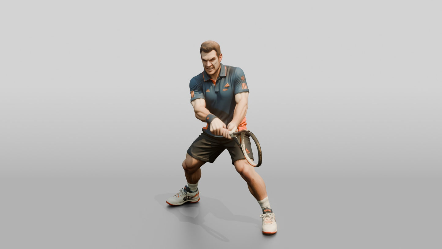Male Tennis Player Unleashing a Powerful Forehand
