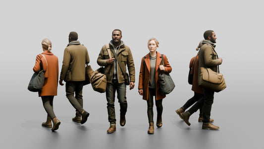 African-European Couple Walking