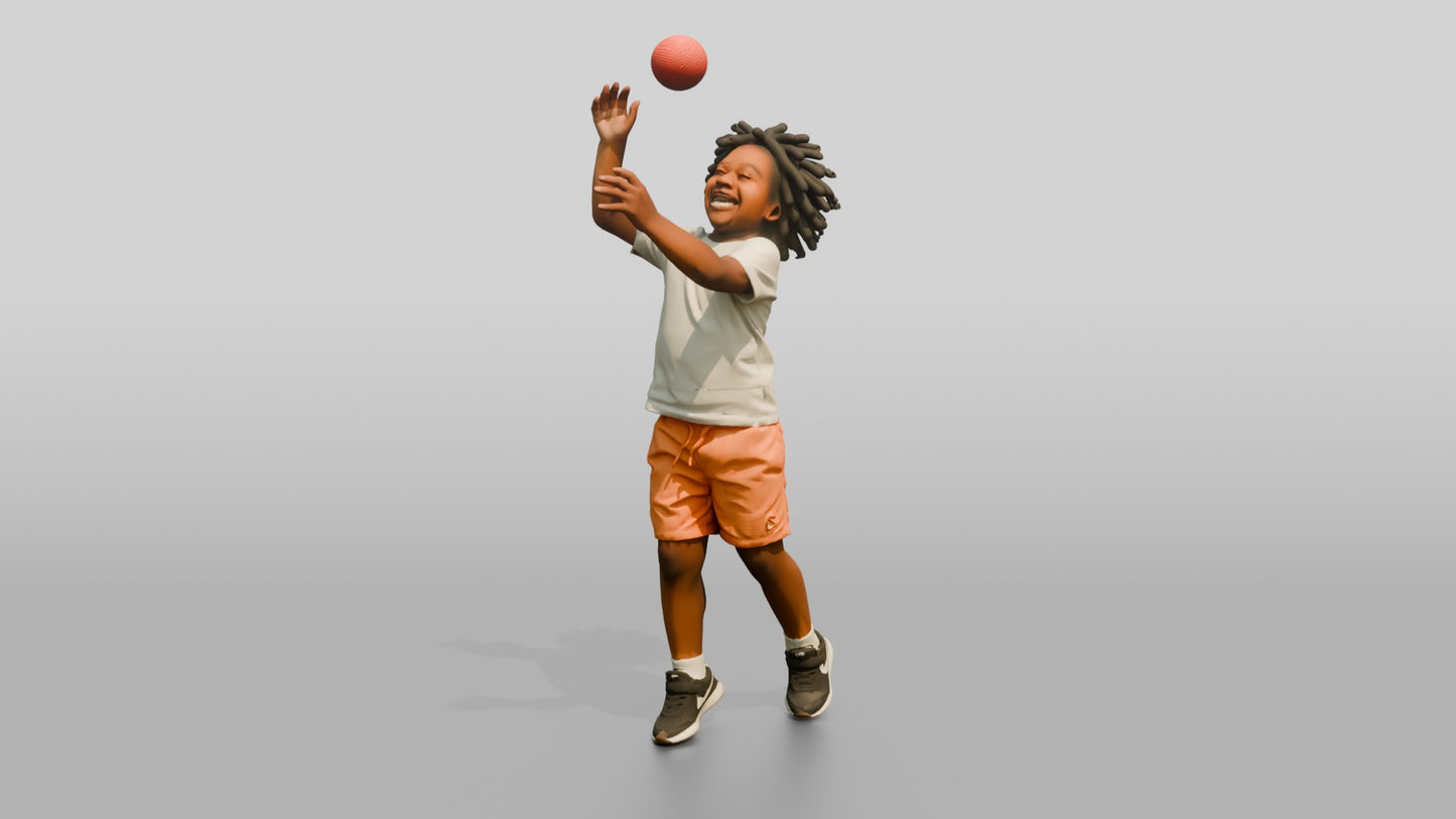 Stocky Maltese Boy Tossing a Red Ball in the Air