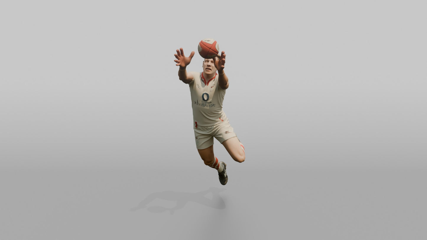 English Flanker Jumping to Block a Kick