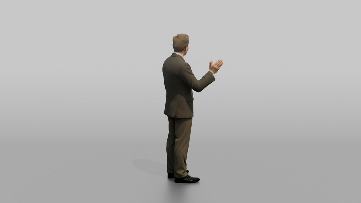 Receptionist Woman Gesturing Welcome With One Open Hand - 3D character model, view 3