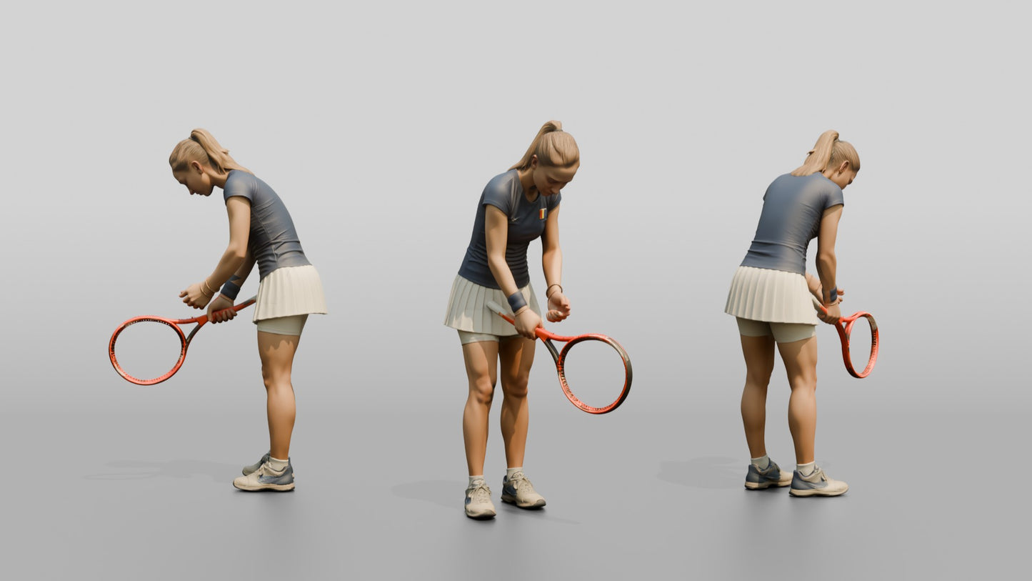 Female Tennis Player with Head Down in Defeat