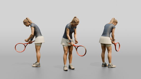 Female Tennis Player with Head Down in Defeat