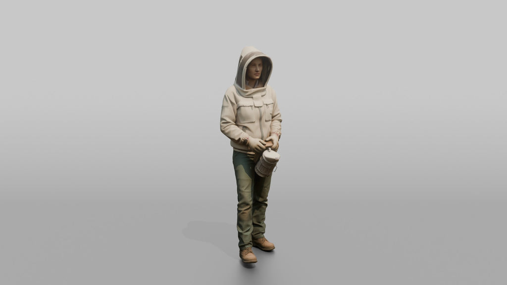 Farmer Holding Smoker Box Wearing Modern