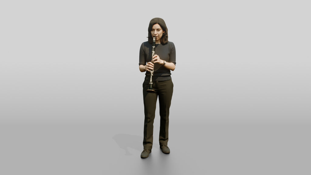 Clarinetist Playing Black Clarinet