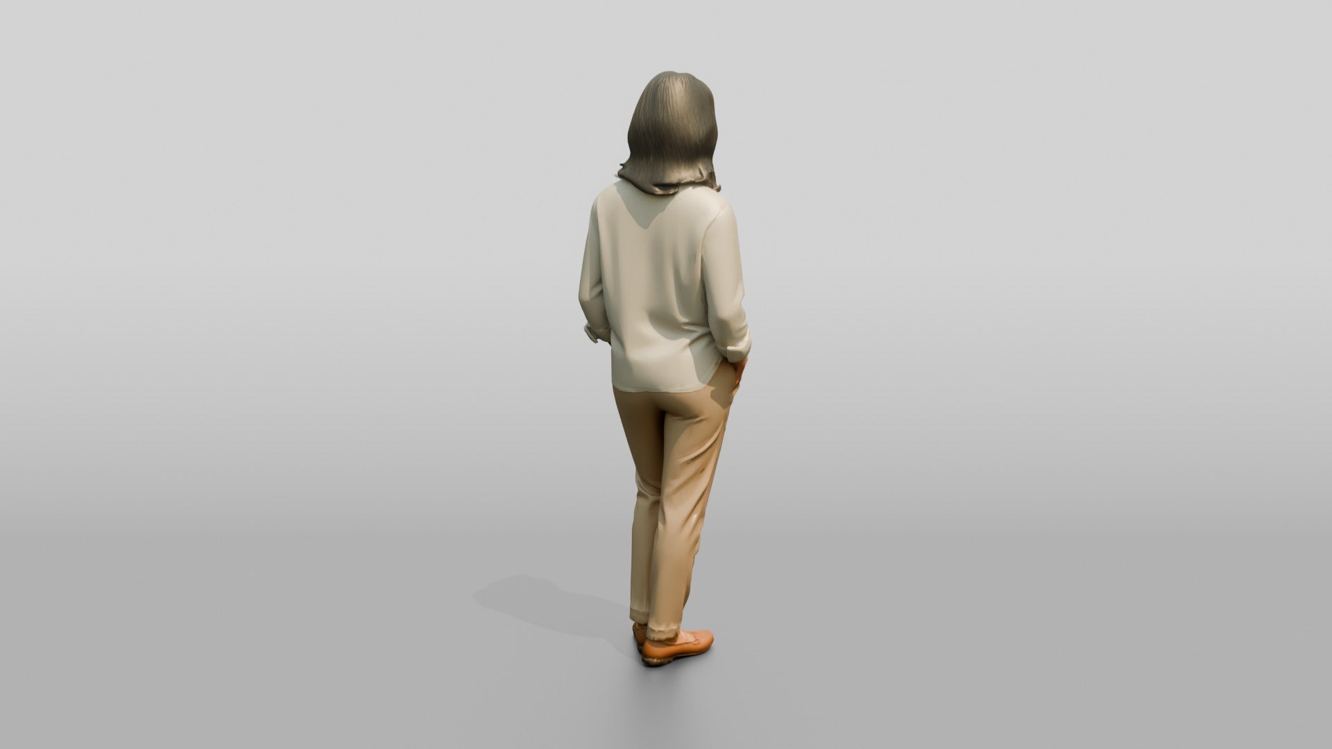 Woman Standing in White Linen