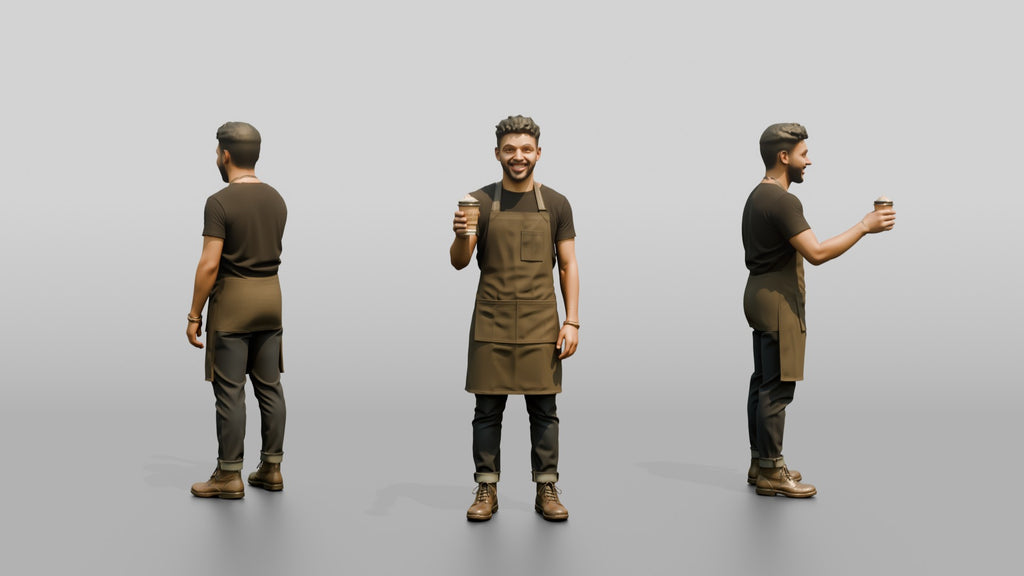 Hispanic Barista Holding Coffee Cup