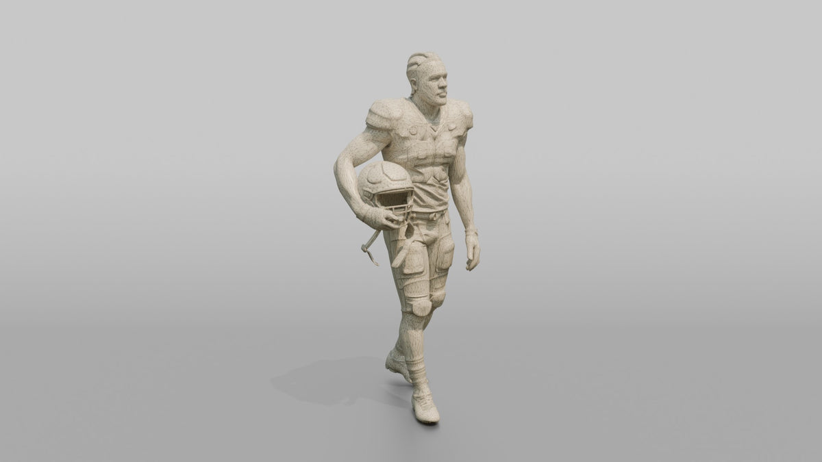 Player Standing on the Sideline - wireframe topology preview
