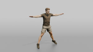 Cardio Athlete Man Mid-jumping-jack, Arms Out To The Sides - 3D character model