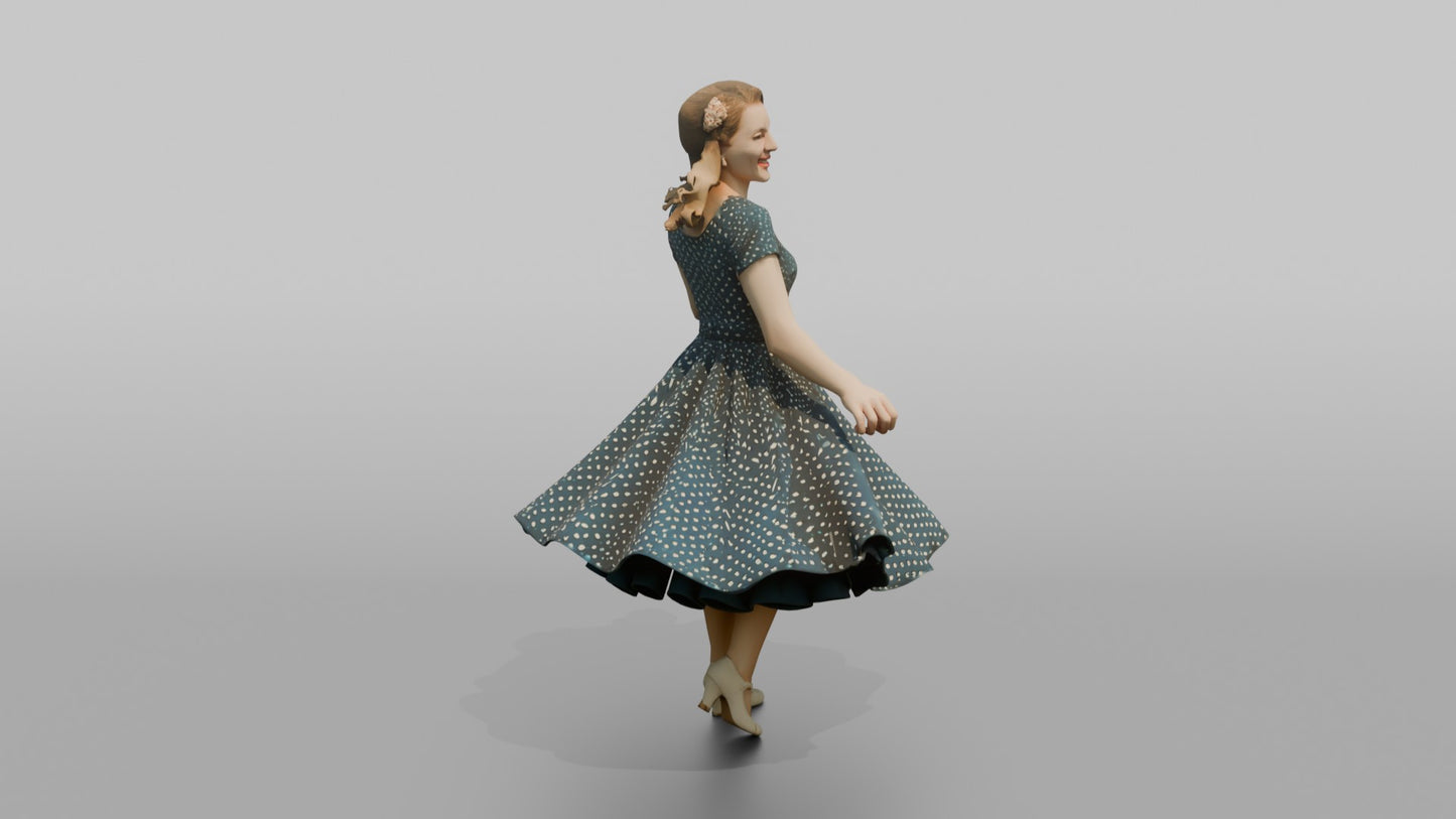 Wedding Guest Twirling Her Vintage Dress
