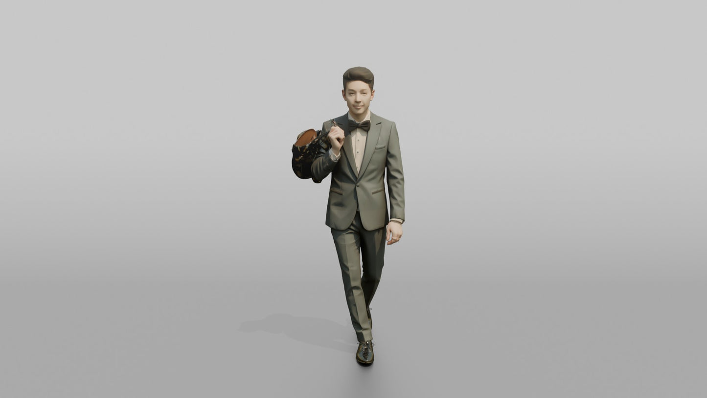 Wedding Guest Carrying Formal Shoes Over His Shoulder