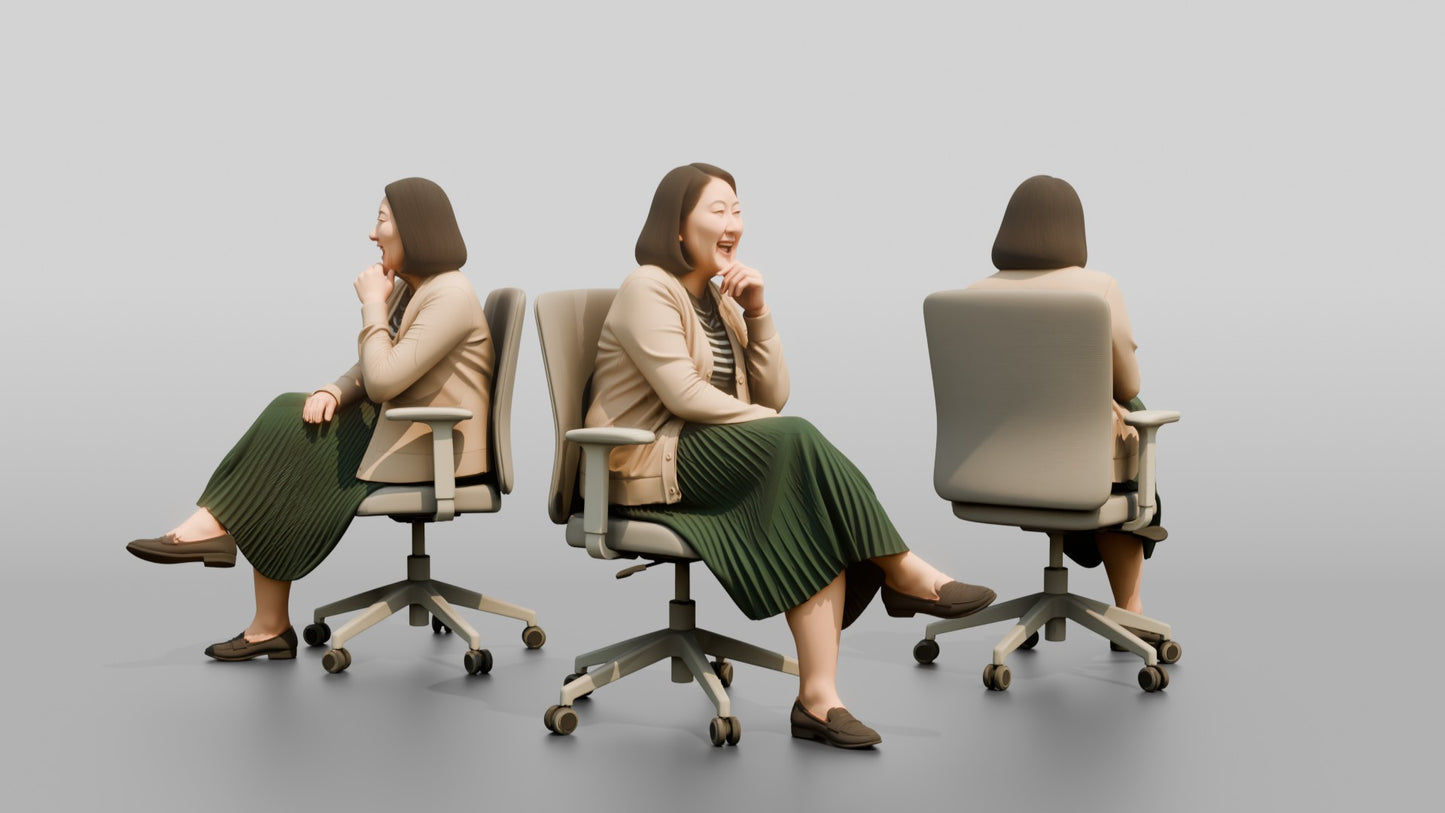 Woman Laughing in an Office Chair