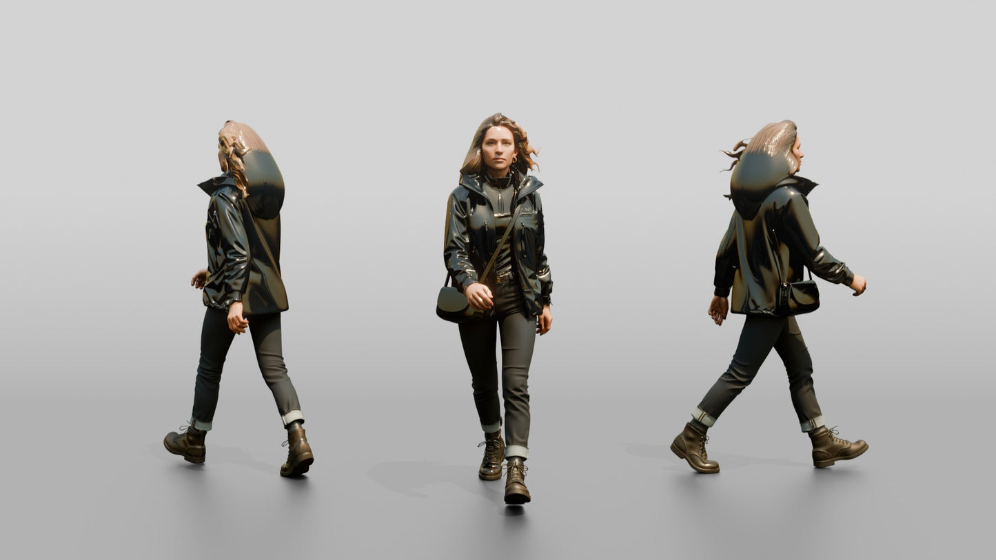 Caucasian Woman in Technical Winter Jacket