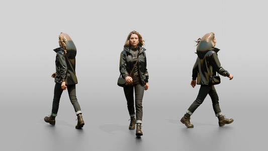Caucasian Woman in Technical Winter Jacket