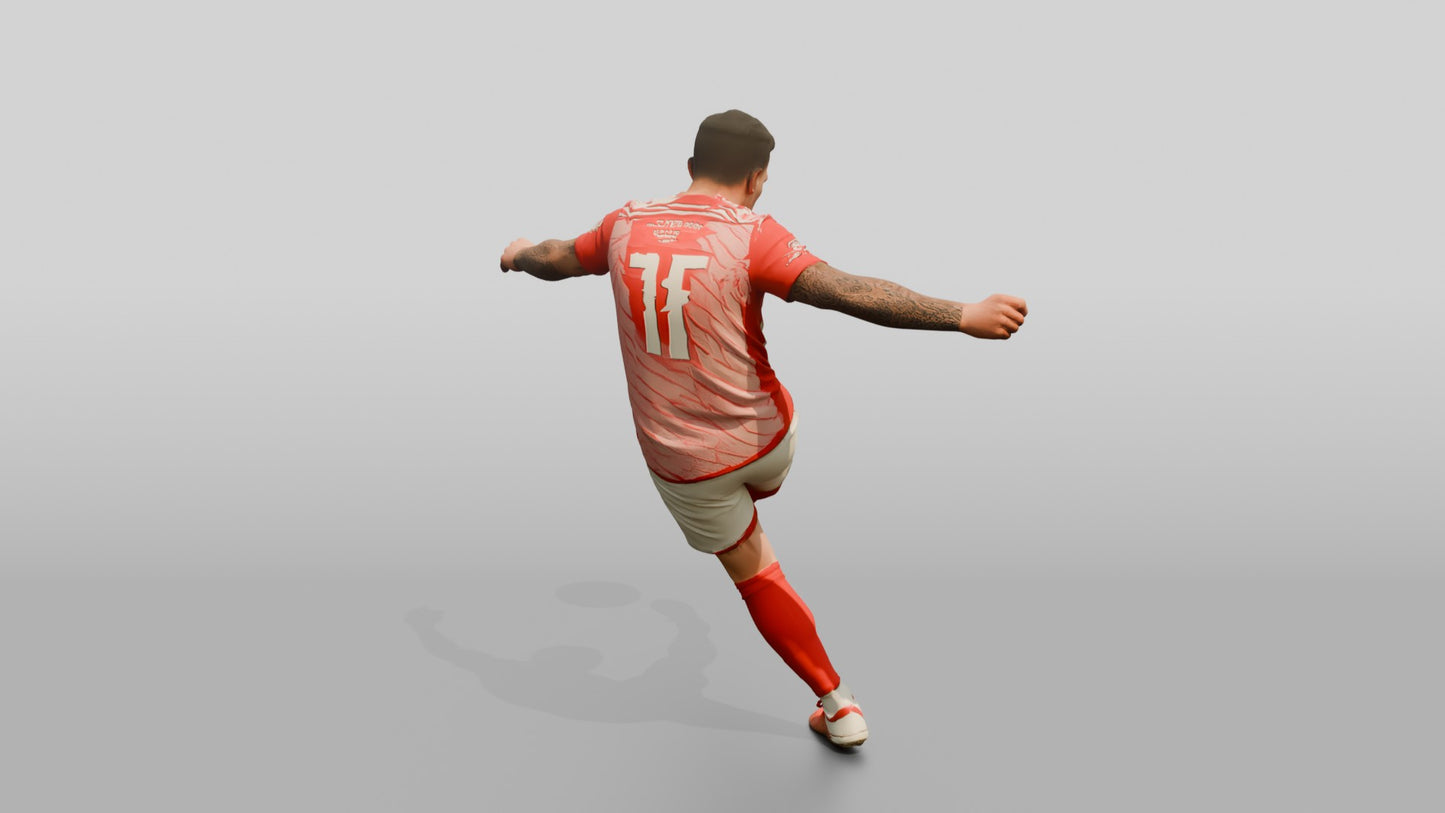 Soccer Player Bending a Free Kick