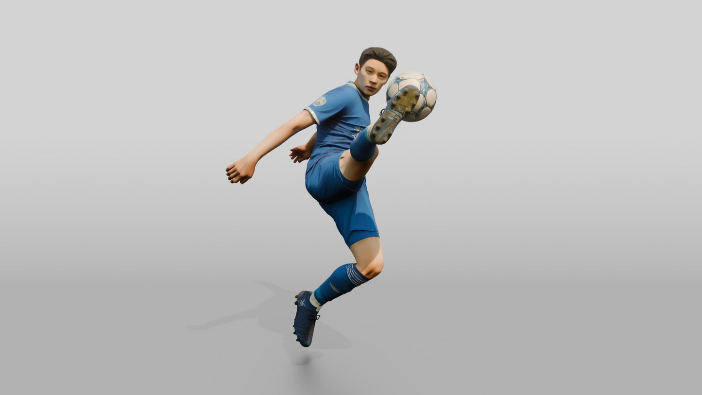 Soccer Player High Clearance Kick