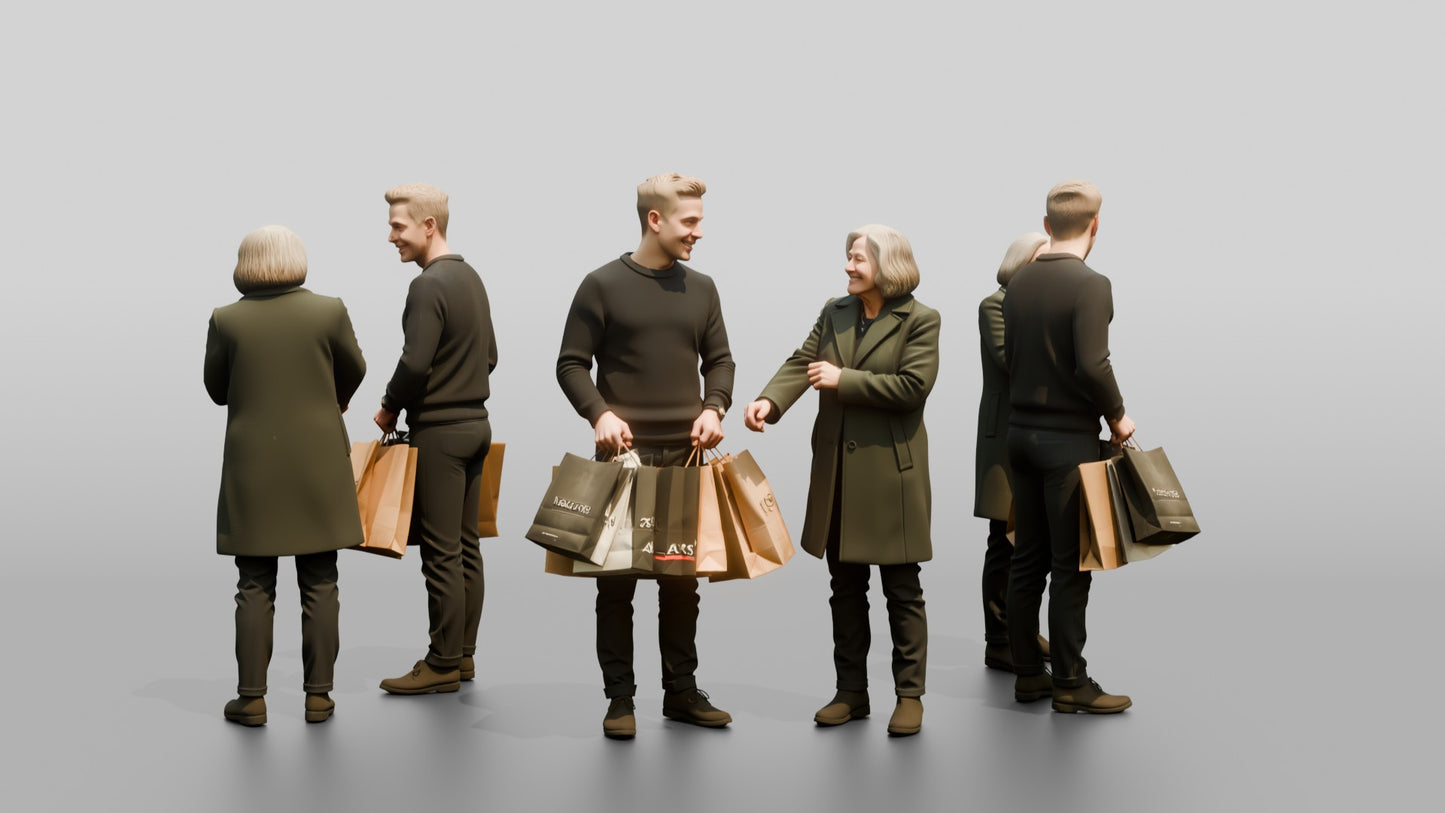 Norwegian Man Helping a Shopper with Bags