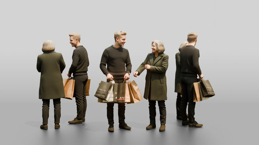 Norwegian Man Helping a Shopper with Bags