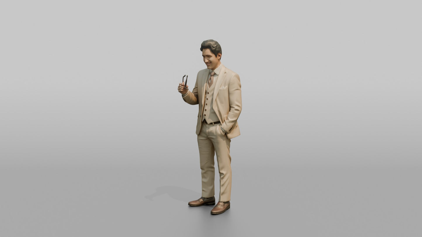 Wedding Guest Winking, Holding Sunglasses