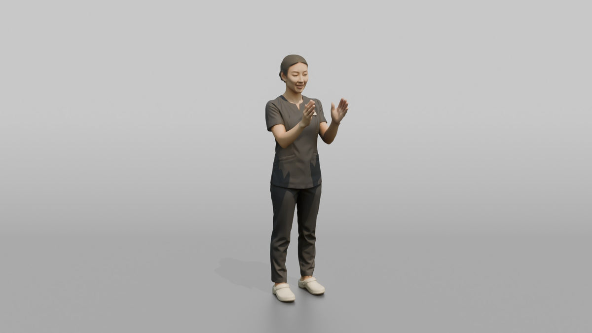 Esthetician Man Applying A Face Mask Motion With Both Hands - 3D character model