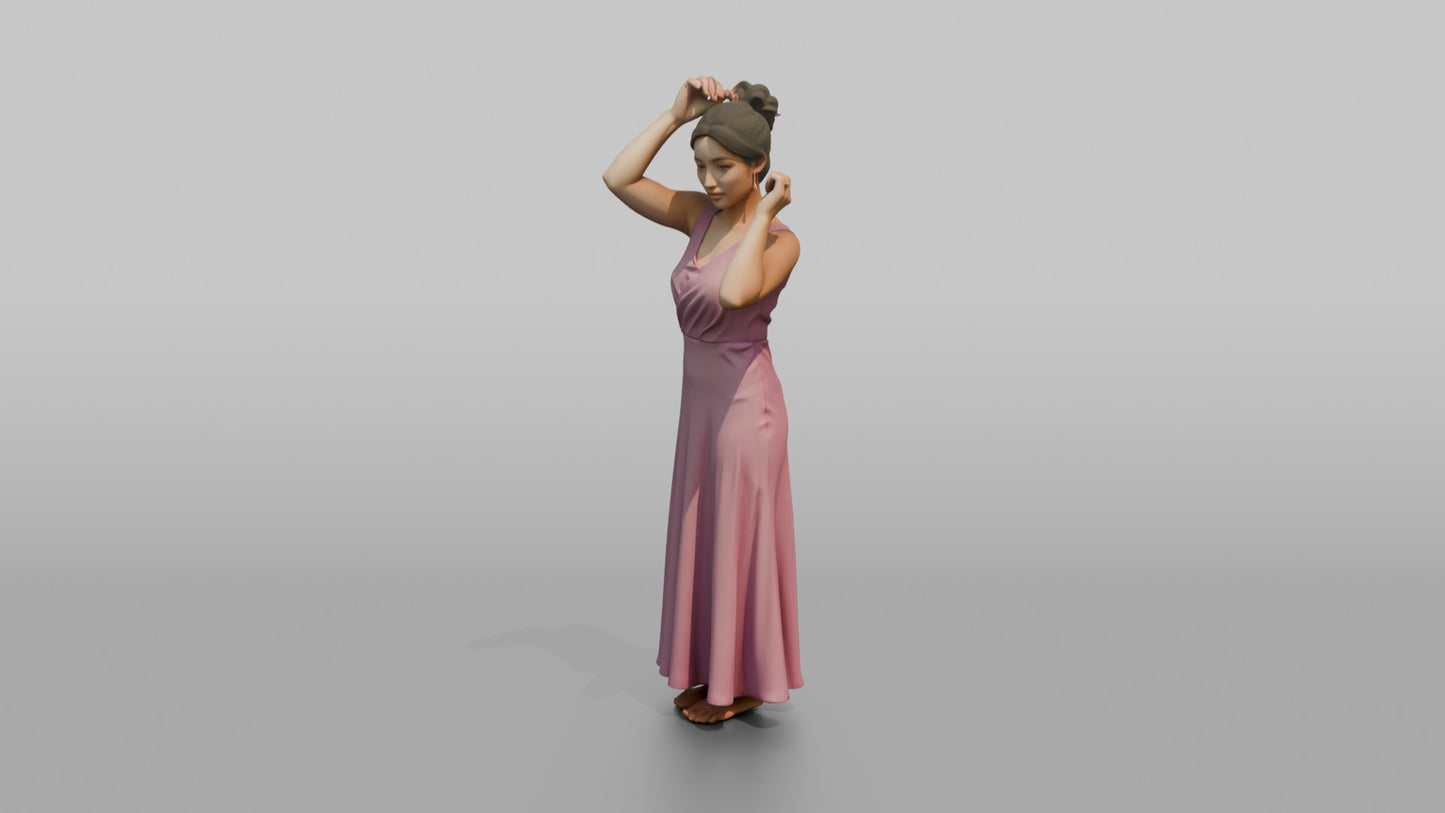Wedding Guest Fixing Her Hair Updo