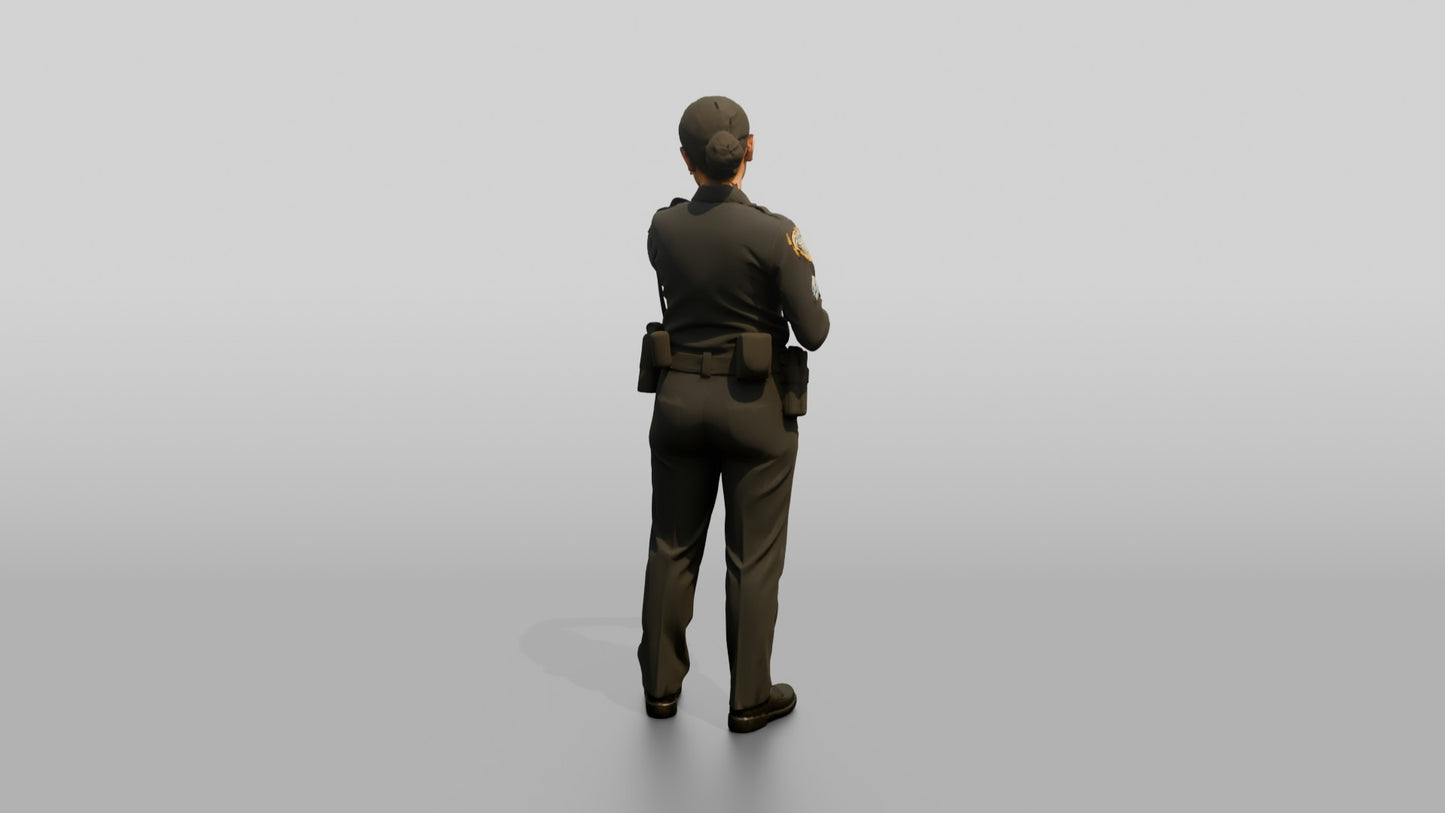 Female Police Officer Checking Her Watch