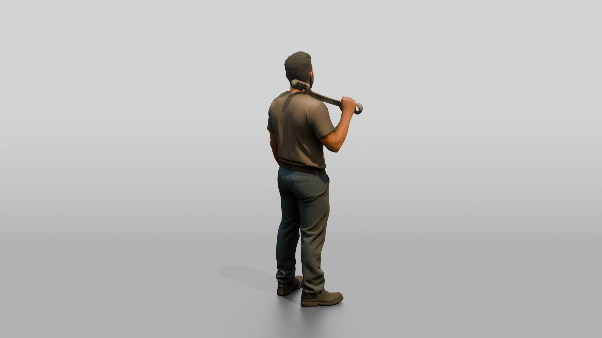 Mechanic Resting a Wrench on Shoulder