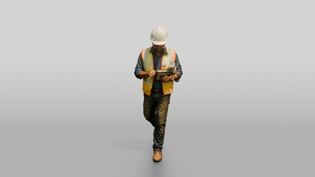 Construction Worker Man 32 - 3D character model, view 5