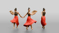 Boho Dancer with a Hand Fan