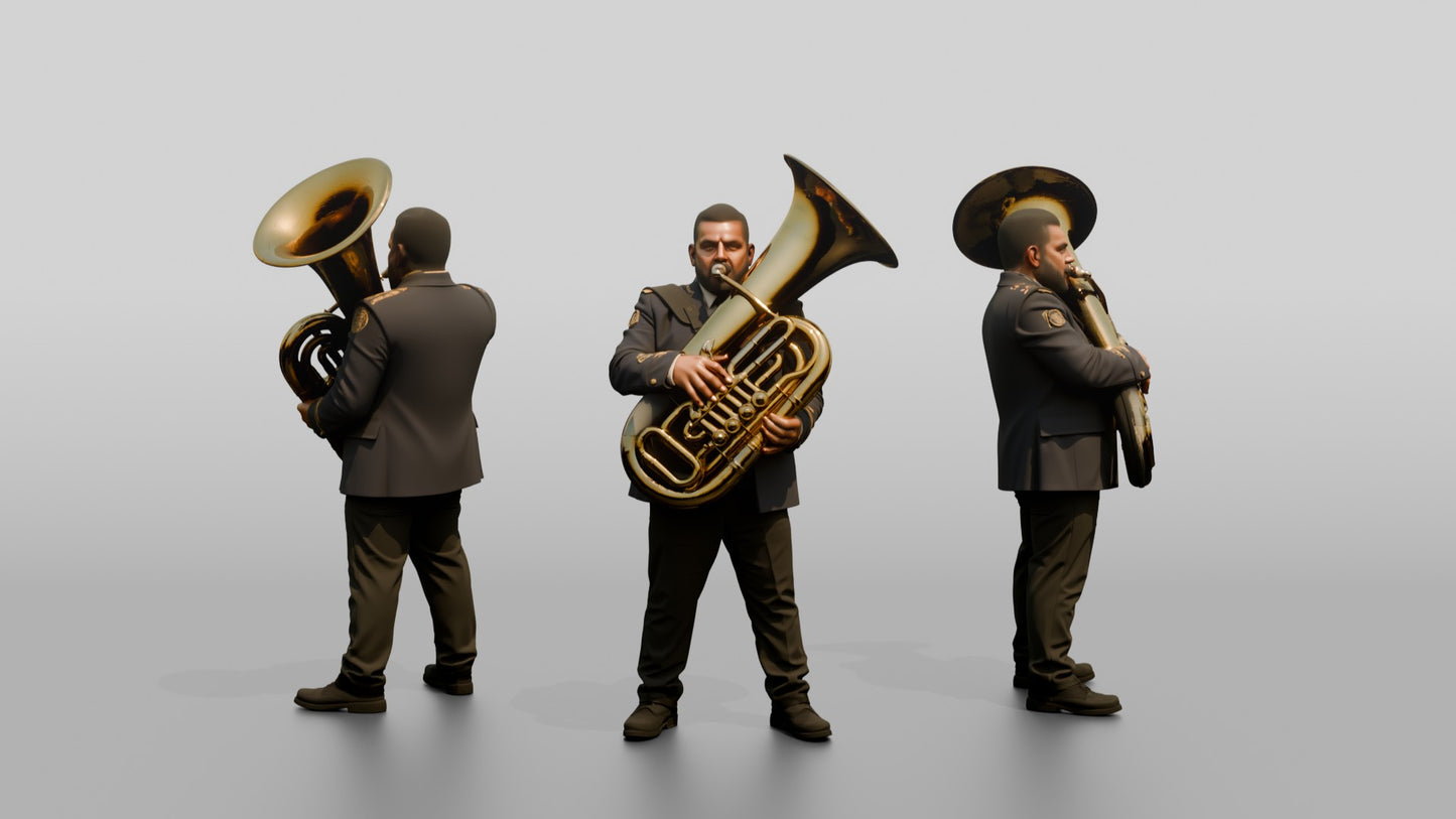 Tubist Carrying Brass Tuba