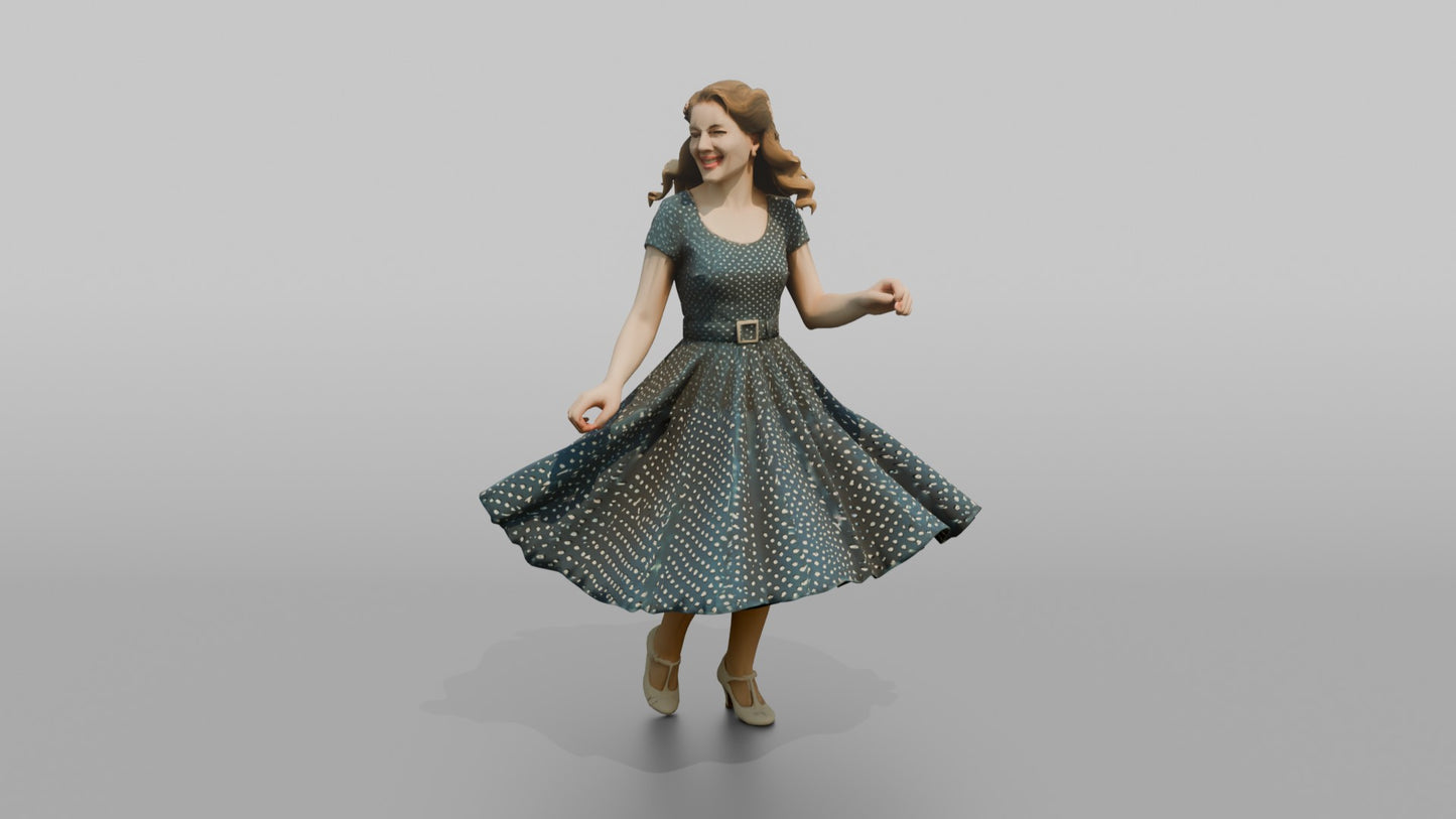 Wedding Guest Twirling Her Vintage Dress