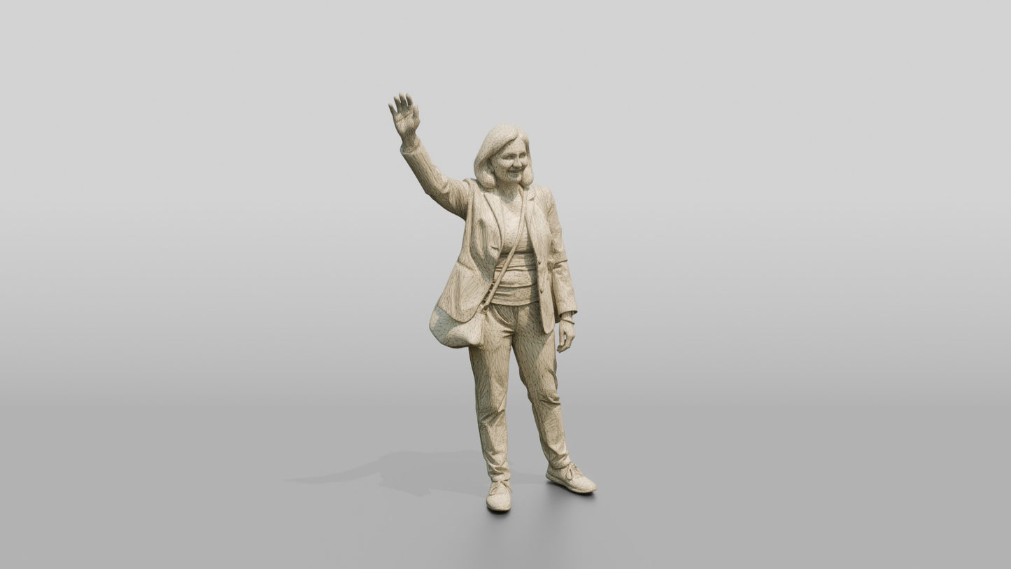Indian Woman in Waterproof Blazer Hailing a Taxi