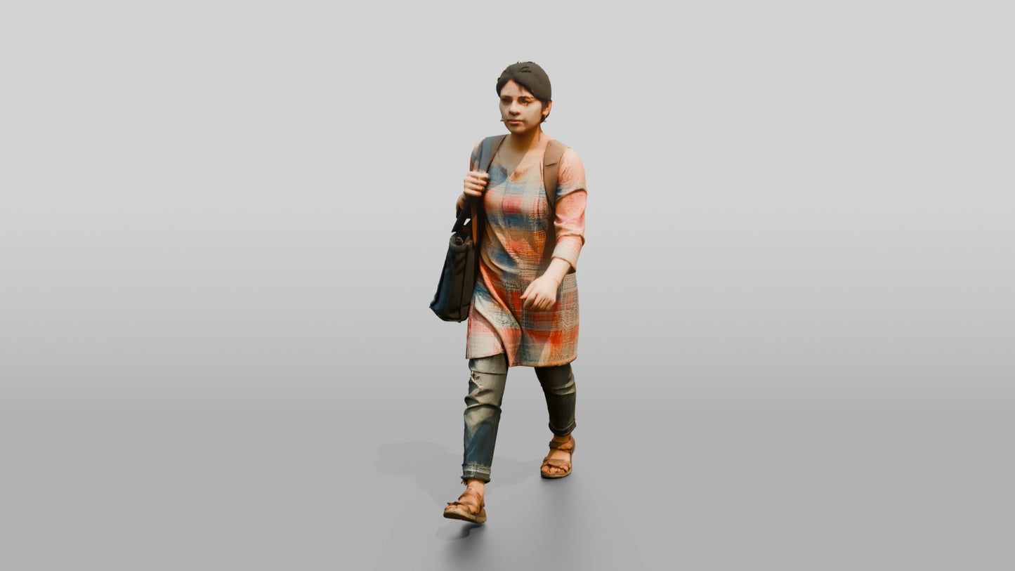 South Asian Female Walking