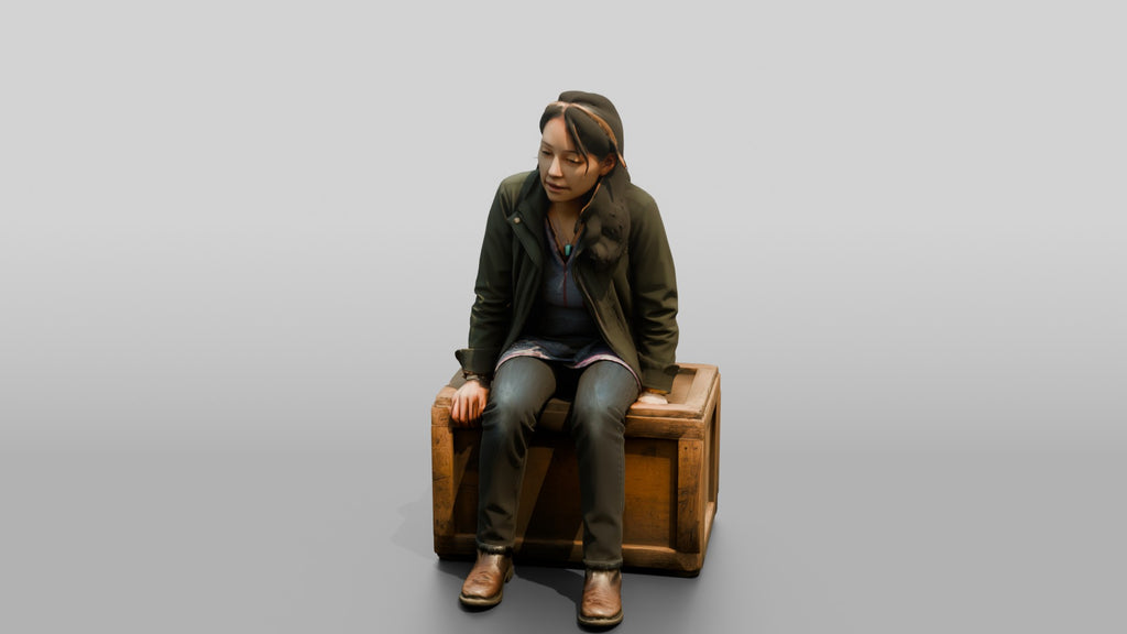 Homeless Woman Looking Unsteady While Sitting on a Crate