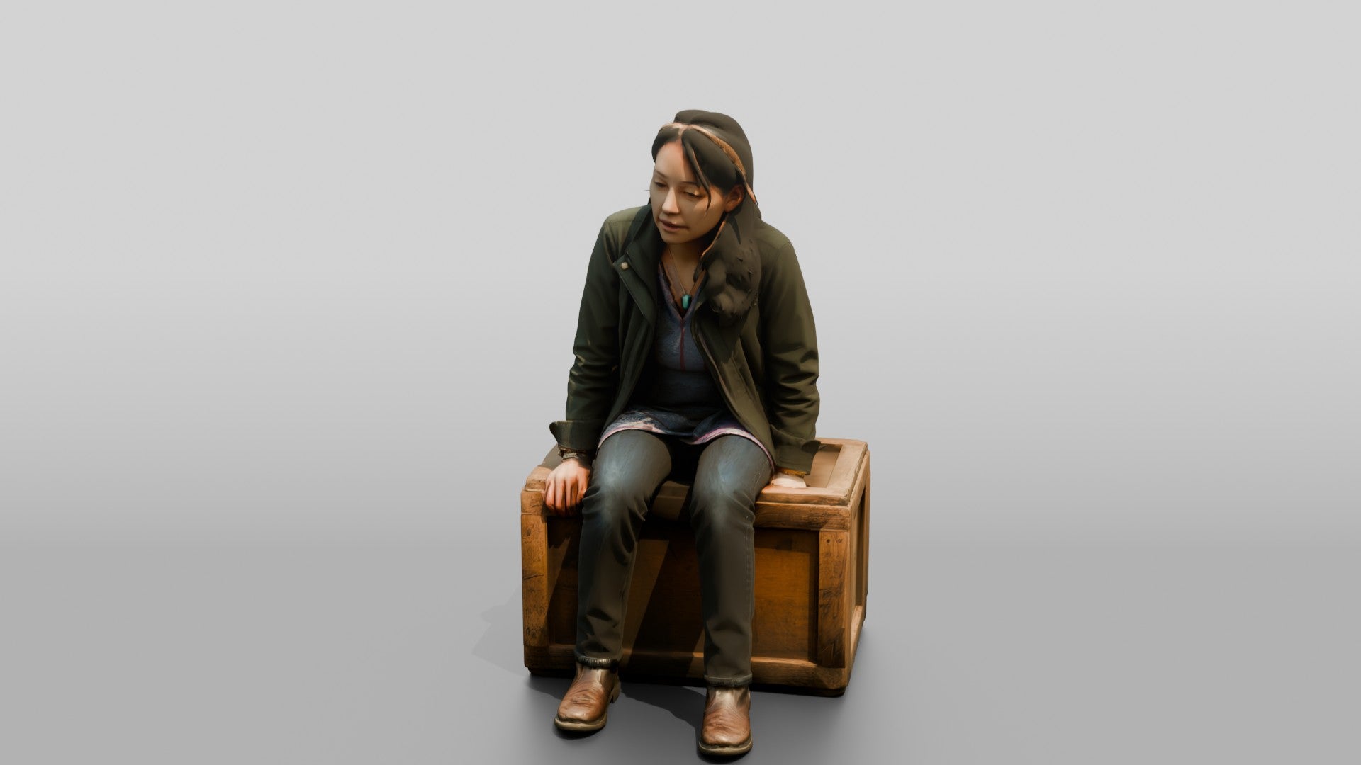 Homeless Woman Looking Unsteady While Sitting on a Crate