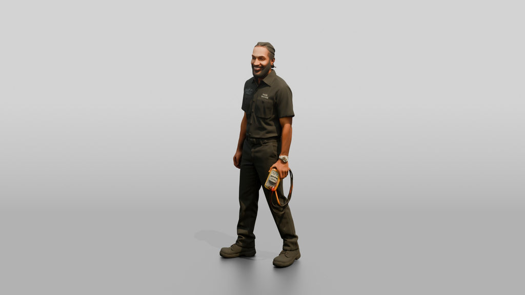 Mechanic Holding a Diagnostic Multimeter