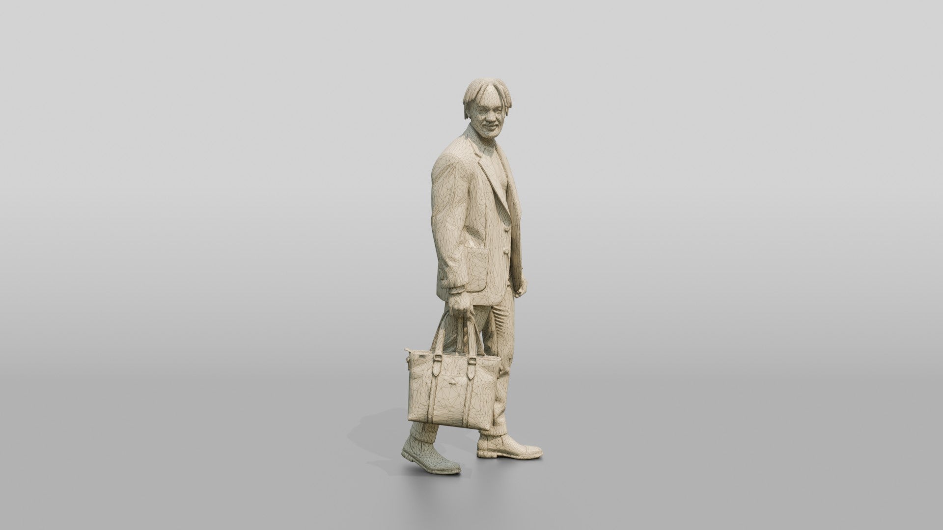 Stylish African Man in an Oversized Blazer with a Tote Bag