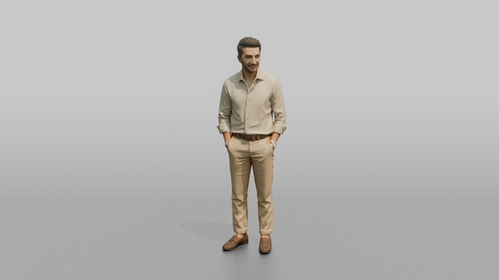 Middle Eastern Man in Linen Shirt and Chinos
