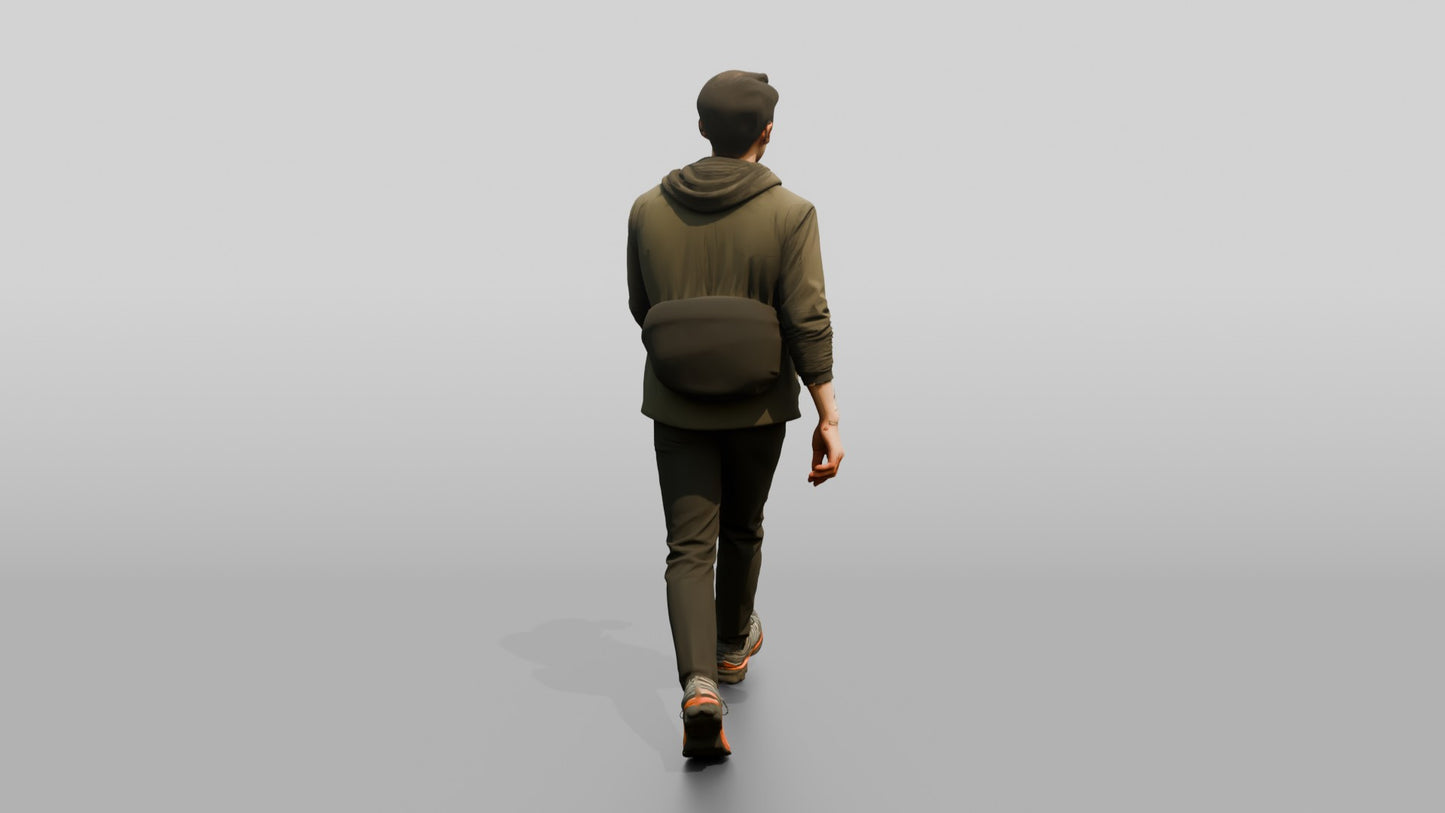 East Asian Male Walking