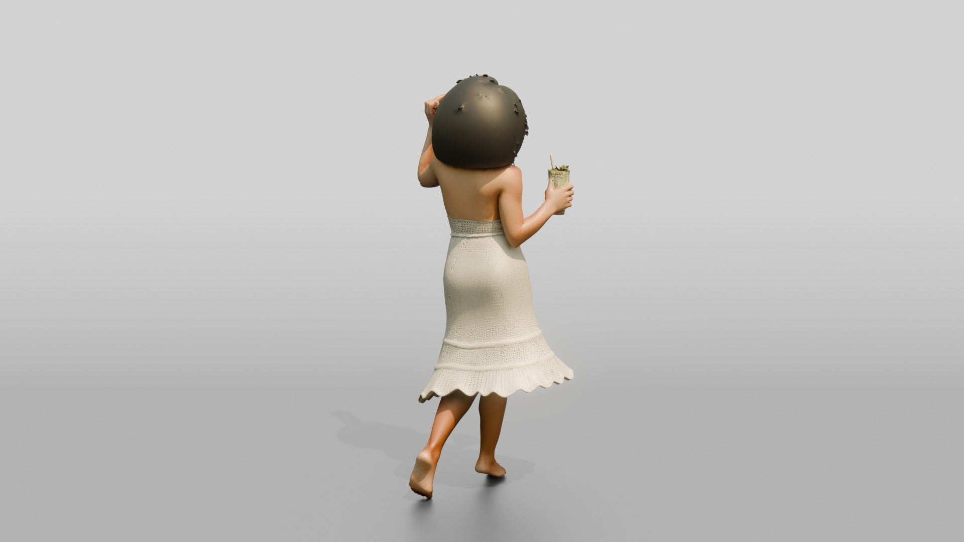 Woman Dancing in a Crochet Dress