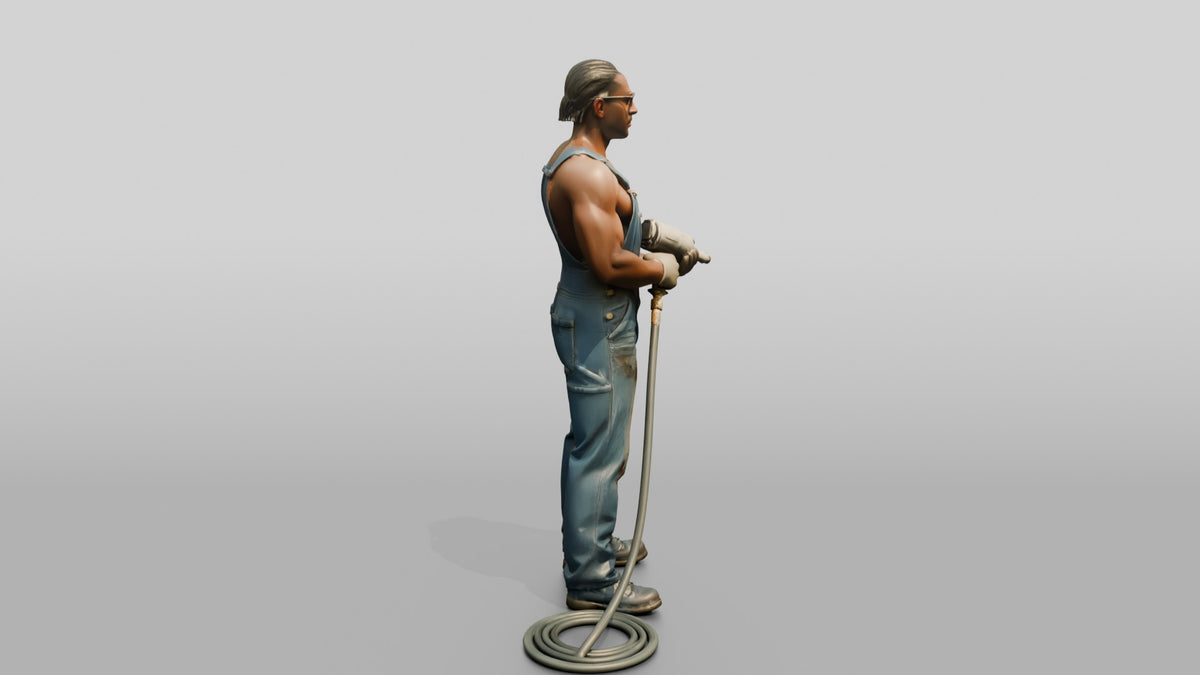 Construction Worker Man 18 - 3D character model, view 2