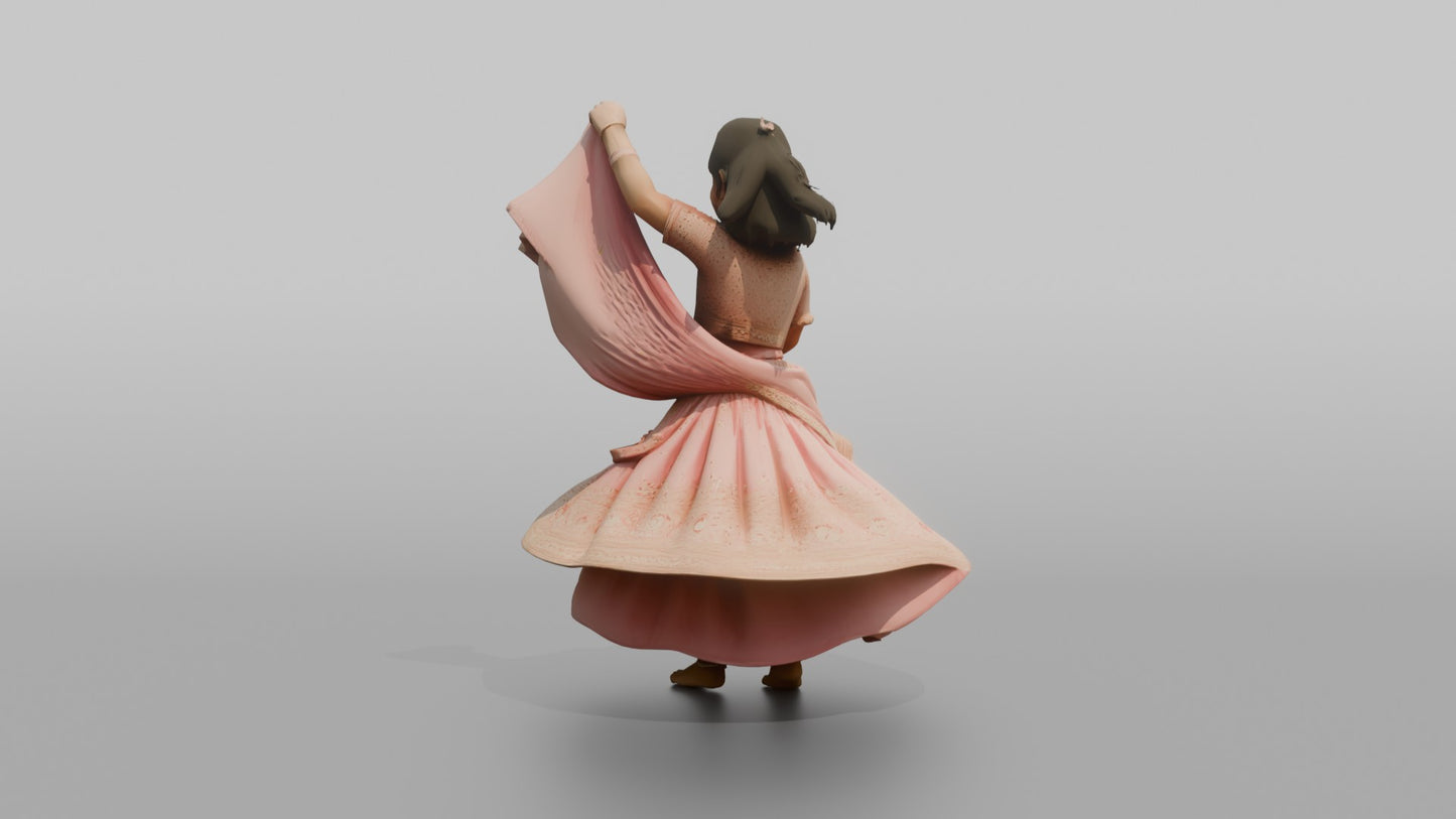Flower Girl Spinning in a Pink Lehenga