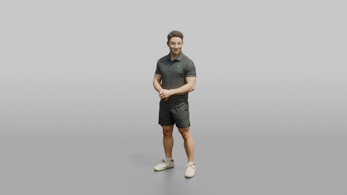 Fitness Influencer Man Standing At A Three-quarter Angle - 3D character model, view 5