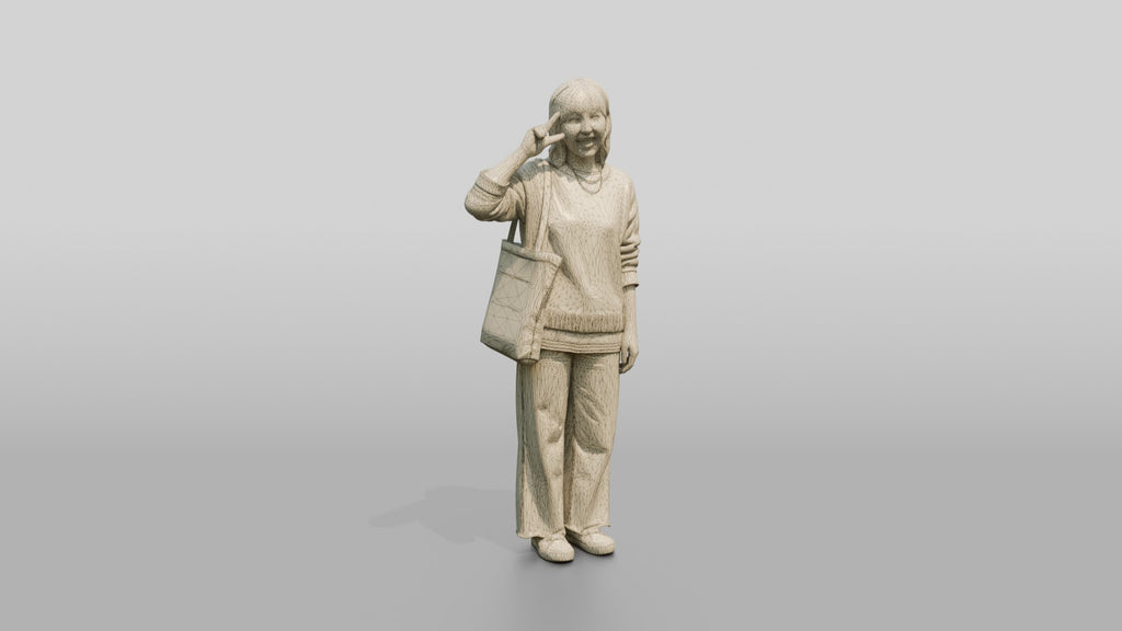 Asian Woman Making a Peace Sign