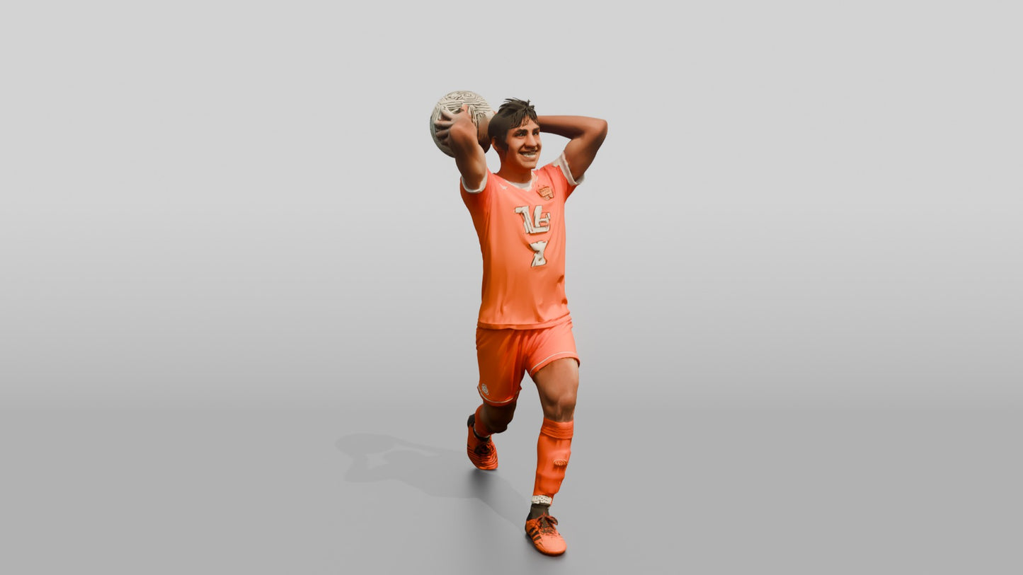 Soccer Player Overhead Throw-In
