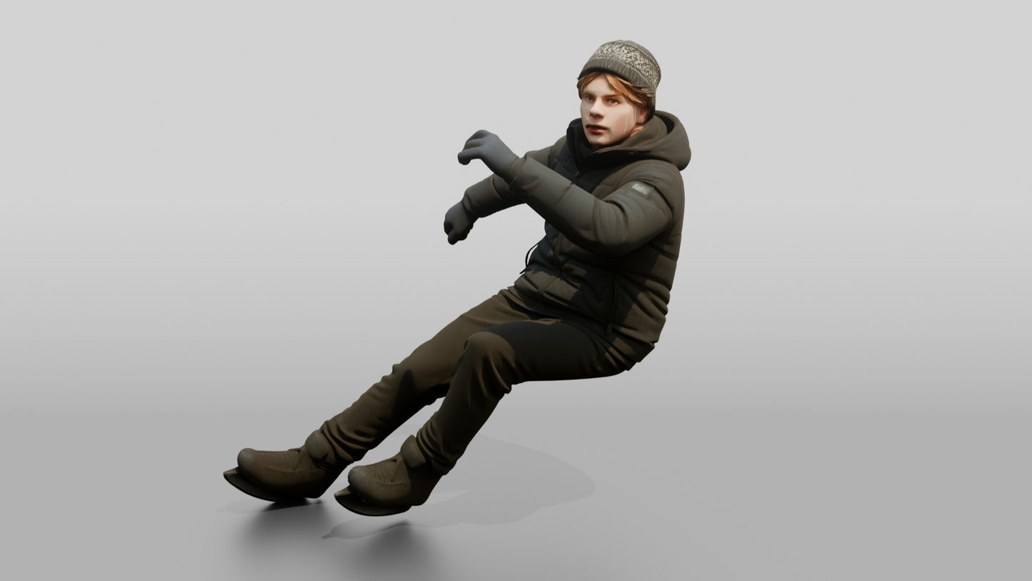 Norwegian Teen Boy Ice Skating