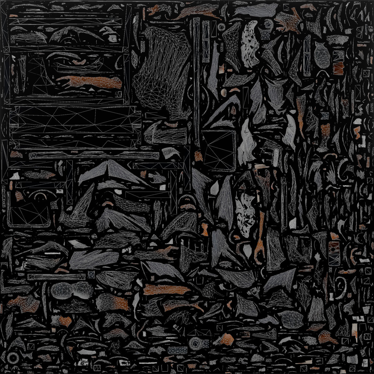 Man Sitting with Shaker and Headphones - UV layout, base color map