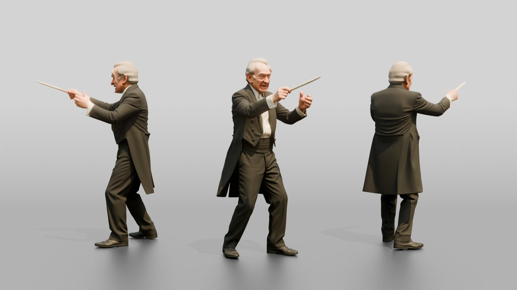 Orchestra Conductor Waving Baton