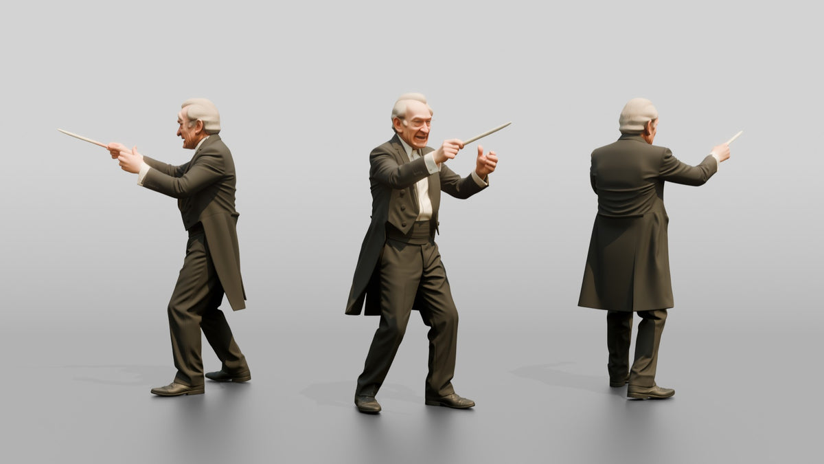 Orchestra Conductor Waving Baton - 3D character model