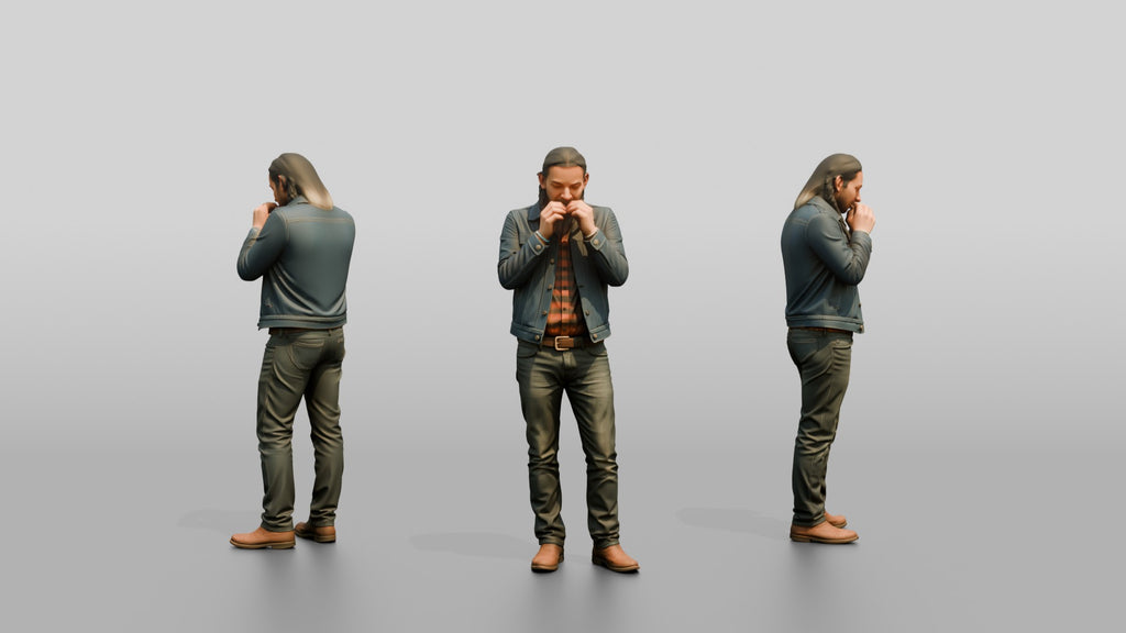 Homeless Man Playing a Harmonica